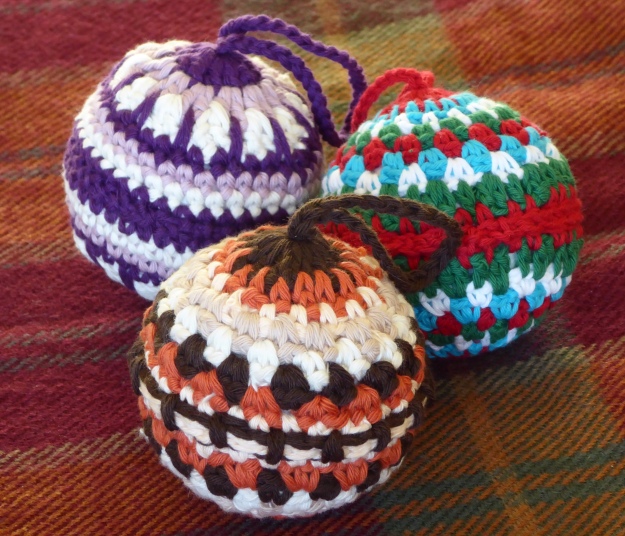Crocheted baubles