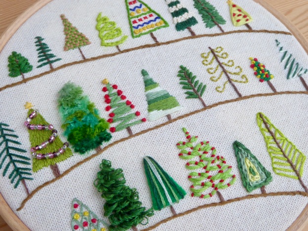 Christmas tree embroidery challenge